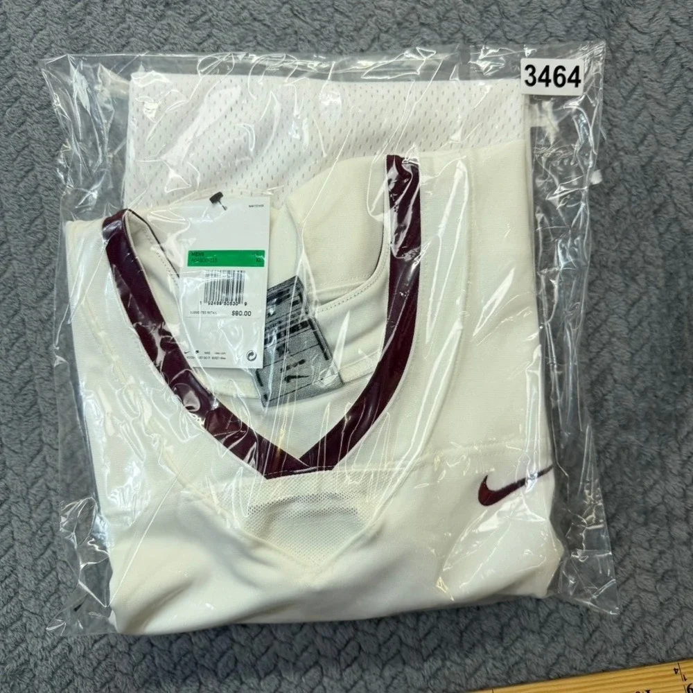 Nike Football Jersey Mens XL White Burgundy Practice Team Engineered NWT